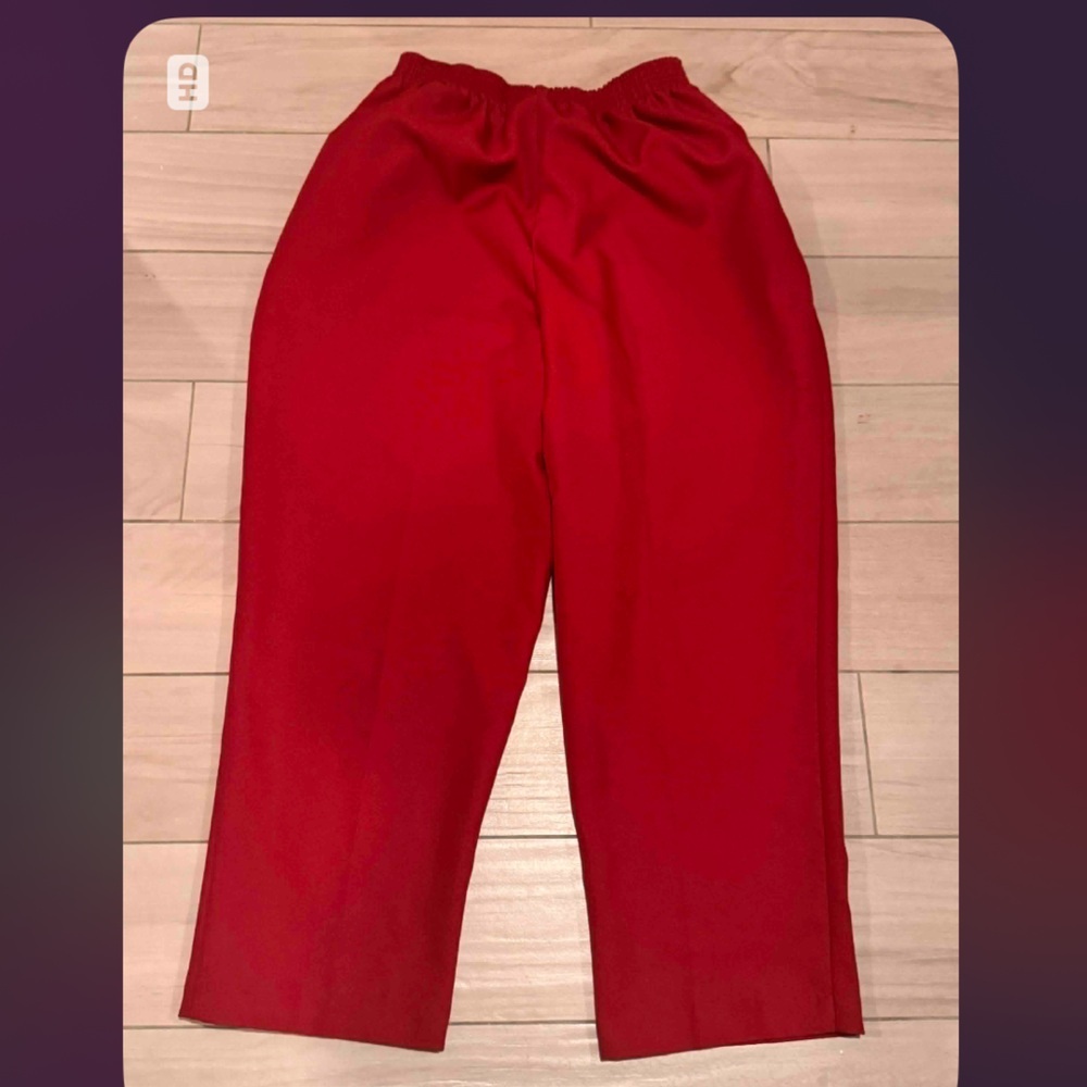BonWorth Women's Vibrant Red Pants LARGE PETITE